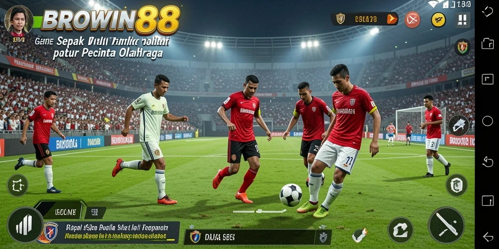 Tampilan menarik dari gameplay BROWIN88 yang penuh aksi sepak bola.