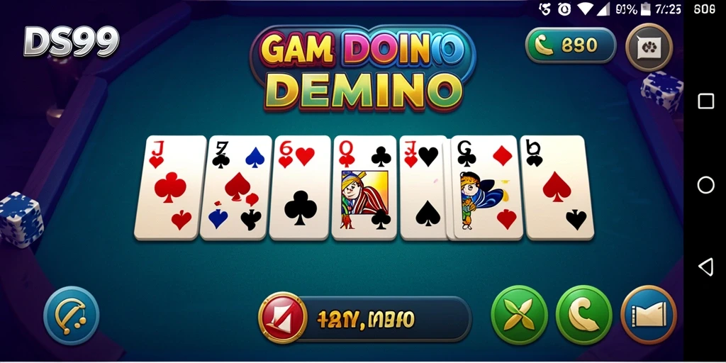 Tampilan permainan seru dari DS99 yang penuh strategi Domino.