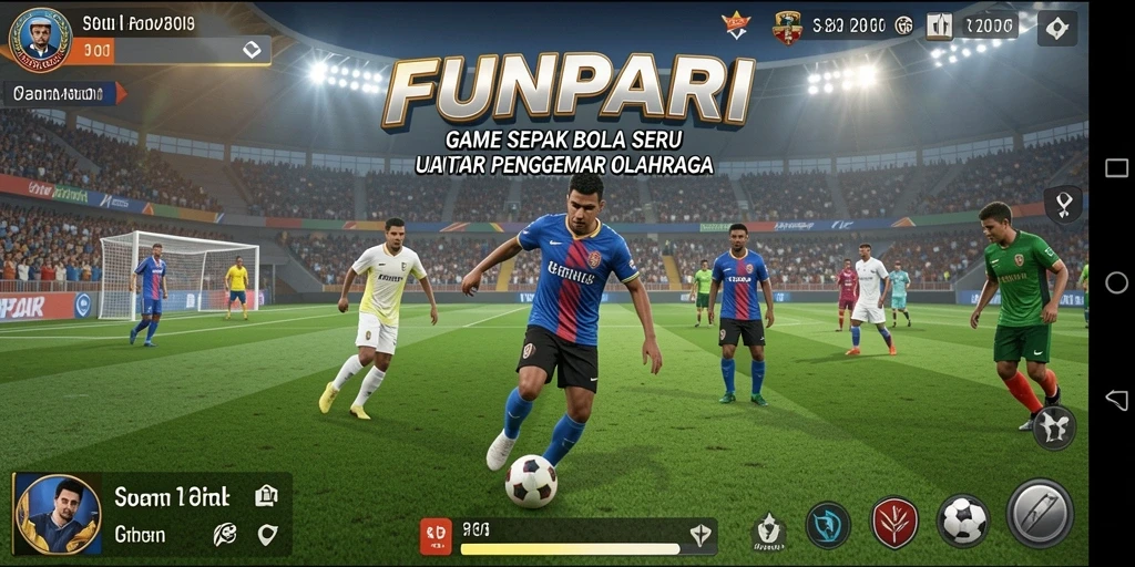 Tampilan gameplay menarik dari FUNPARI yang memikat para pemain sepak bola.