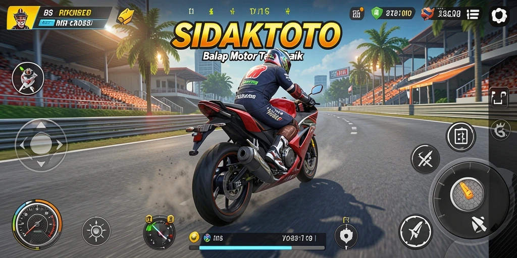 Gameplay seru dengan aksi balap motor yang mendebarkan.