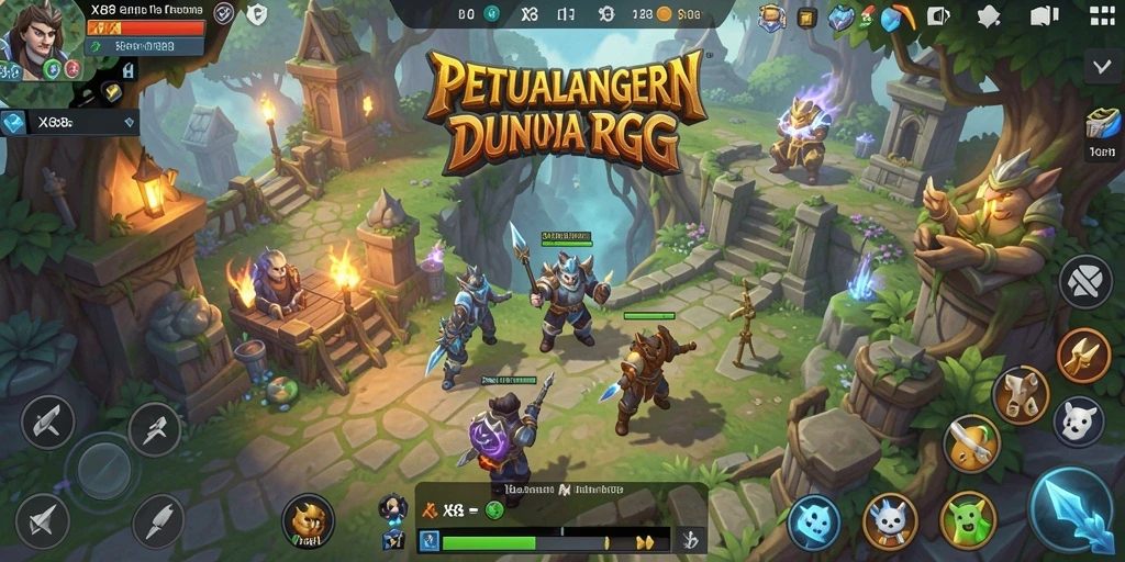 Screenshot utama X88 menampilkan aksi seru dalam game RPG.
